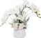 Artificial Orchid in White Vase – Elegant Faux Flowers for Home & Office